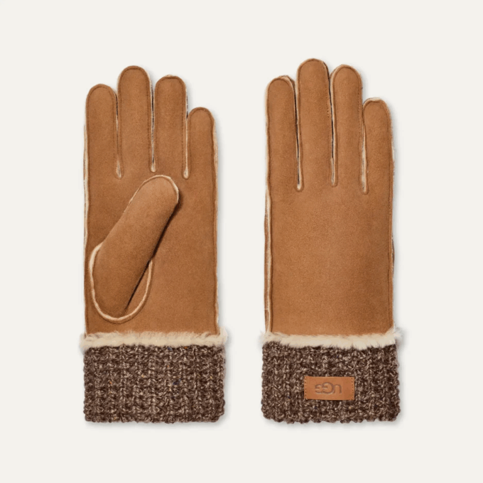 Guantes de piel de oveja con puño de punto Guantes de piel de oveja con puño de punto